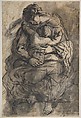 Virgin and Child, Giulio Cesare Procaccini (Italian, Bologna 1574–1625 Milan), Pen and black ink, brush and gray wash