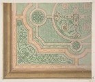 Design for the decoration of a ceiling with circular medallions, Jules-Edmond-Charles Lachaise French, graphite and watercolor on laid paper; mounted on wove paper