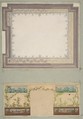 Designs for the ceiling and wall of a room decorated with waterbirds and flowering vines, Jules-Edmond-Charles Lachaise French, pen and ink and watercolor on wove and laid papers; mounted on blue wove paper