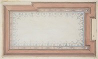 Design for the painted decoration of a ceiling, Jules-Edmond-Charles Lachaise French, pen and ink and watercolor, heightened with white on wove paper; mounted on wove paper