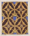 Design for wallpaper featuring blue shields surmouted by crowns, Jules-Edmond-Charles Lachaise  French, graphite and gouache on wove paper