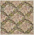 Design for wallpaper featuring oak leaves, acorns, and intertwined twigs, Jules-Edmond-Charles Lachaise French, gouache on wove paper