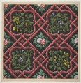 Design for wallpaper featuring flowers and latticework, Jules-Edmond-Charles Lachaise  French, Gouache on wove paper