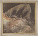 Head of an Apostle Surrounded by a Tongue of Fire and a Nimbus: Fragment of a Cartoon for a Descent of the Holy Spirit, School of Raphael (Raffaello Sanzio or Santi) (Italian, Urbino 1483–1520 Rome), Brush, yellow, orange, brown, cream, and white gouache