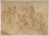 Figure studies (after Raphael's Disputa), Raphael (Raffaello Sanzio or Santi) Italian, Pen and brown ink