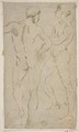 Two nude figures, Raphael (Raffaello Sanzio or Santi) Italian, Pen and brown ink