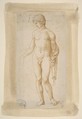 Standing Male Nude, Marcantonio Raimondi (Italian, Argini (?) ca. 1480–before 1534 Bologna (?)), Pen and brown ink