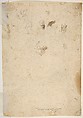 Two Kneeling and Two Standing Figures, Nicola Maria Rossi (Italian, Naples (?) 1690–1758 Naples), Pen, brown ink, gray wash, over black chalk. Scribbled figure studies in pen and black chalk on verso, including a young man and a bishop in a mitre