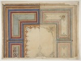 Two alternative designs for the painted decoration of a ceiling, Jules-Edmond-Charles Lachaise French, Graphite and watercolor on tracing paper; mounted on wove paper