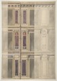 Designs for three windowed storeys, Jules-Edmond-Charles Lachaise French, Graphite, pen and ink, and watercolor on laid paper