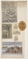 Seven drawings,including four decorative motifs and two scenes of interiors, Jules-Edmond-Charles Lachaise French, graphite, pen and ink, and gouache on various papers; mounted on cardboard