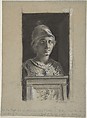 Bust of Minerva, Louis Léopold Boilly  French, Conté crayon, stumping, heightened with white chalk on faded blue paper
