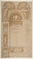 Design for a Reredos or Frame and Setting for an Altar Painting, Pomarancio (Cristoforo Roncalli) Italian, Pen and brown ink, brush and brown wash