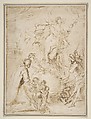 An Apparition, Salvator Rosa  Italian, Pen and brown ink, lightly washed