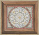 Design for painted decoration of a ceiling incorporating interwined initials: DD, Jules-Edmond-Charles Lachaise French, pen and ink, watercolor on wove paper