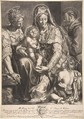 Virgin and Child with Saint Catherine, Francis of Assisi and John the Baptist, Giovanni Battista Bonacina (Italian, Milan 1620–ca. 1670), Engraving