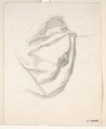 Study of Drapery, Henri Lehmann (French, Kiel 1814–1882 Paris), Graphite