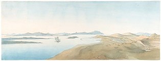 Panorama View on the Islands of Delos, Johann Michael Wittmer II  German, Graphite, watercolor