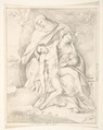 Pietà, Johann David Passavant German, Graphite; framing lines in graphite