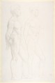 Study of Two Figures, Alphonse Legros (French, Dijon 1837–1911 Watford, Hertfordshire), Graphite