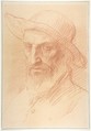 Head of a Gamekeeper, Alphonse Legros French and British, Red chalk