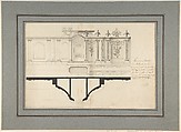 Plan and Elevation of the Capuchin Tabernacle of Luneville, Adrian La Touvenot (French, active 1787), Pen and black ink, brush and gray wash over graphite underdrawing.
