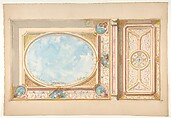 Design for a ceiling, Jules-Edmond-Charles Lachaise  French, Graphite, pen and black ink, gouache, and watercolor
