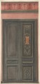 Design for a door, Jules-Edmond-Charles Lachaise  French, Graphite, watercolor, and white heightening