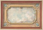 Design for a ceiling with trompe l'oeil sky, Jules-Edmond-Charles Lachaise  French, Graphite, gouache, and watercolor