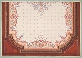 Design for a ceiling, Jules-Edmond-Charles Lachaise French, Graphite, gilt, and watercolor