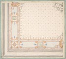 Design for a ceiling (recto); meaurements with design code (verso), Jules-Edmond-Charles Lachaise (French, died 1897), Graphite, gouache, and watercolor