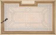 Design for a ceiling, Jules-Edmond-Charles Lachaise French, Graphite, pen and black ink, and watercolor