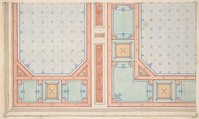 Design for a ceiling, Jules-Edmond-Charles Lachaise  French, Graphite, gilt, gouache, and watercolor