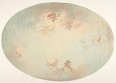 Oval design for a ceiling painted with putti in clouds, Jules-Edmond-Charles Lachaise French, Oil on canvas