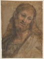 Bust of a Bearded Figure, Andrea Solario (Italian, Milan ca. 1465–1524 Milan), Black, red, and ochre chalk on light brown paper (with later, substantive reintegration of the support and drawing surface along the right edges and upper portions of the sheet; detached from canvas support in 1958)