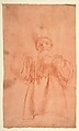 Priest with Upraised Arms Wearing a Two-Horned Tiara, Antonio d'Enrico Tanzio (Tanzio da Varallo) (Italian, Riale d'Alagna 1575/80–1632/33 Novara), Red chalk on red-washed paper