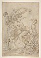 Allegory of Fortune, Pietro Testa  Italian, Pen and brown ink, brown wash, over black chalk, highlighted with white