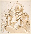 Virtue and Nobility, Giovanni Battista Tiepolo  Italian, Pen and brown ink, brush and brown wash, over black chalk