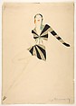 Costume Design, Olga Marynowsky  French?, Watercolor with metallic inks over graphite on wove paper