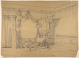 Design for a bedroom, Henri Perron (French, 19th century), Graphite