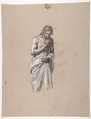 Study for Clovis (middle register; study for wall paintings in the Chapel of Saint Remi, Sainte-Clotilde, Paris, 1858); verso:  Head of a Soldier (unrelated to Sainte-Clotilde decorations), Isidore Pils (French, Paris 1813/15–1875 Douarnenez), Black chalk, stumped, heightened with white gouache, on gray paper (recto); black chalk (verso)