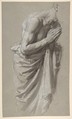 Study for Clovis (middle register; study for wall paintings in the Chapel of Saint Remi, Sainte-Clotilde, Paris, 1858), Isidore Pils (French, Paris 1813/15–1875 Douarnenez), Black chalk, white chalk, on gray paper, stumped
