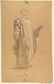 Saint Remi (lower register; study for wall paintings in the Chapel of Saint Remi, Sainte-Clotilde, Paris, 1858), Isidore Pils (French, Paris 1813/15–1875 Douarnenez), Black chalk, heightened with white chalk, on beige paper