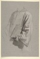 Drapery Study for a Cleric (lower register; study for wall paintings in the Chapel of Saint Remi, Sainte-Clotilde, Paris, 1858), Isidore Pils (French, Paris 1813/15–1875 Douarnenez), Black chalk, stumped, heightened with white chalk, on gray paper