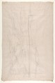 Cleric (lower register; study for wall paintings in the Chapel of Saint Remi, Sainte-Clotilde, Paris, 1858); black chalk landscape sketch on verso of support, Isidore Pils (French, Paris 1813/15–1875 Douarnenez), Black chalk, heightened with white chalk, on tracing paper.  Paste marks on all margins.  Affixed to a sheet of light gray paper.