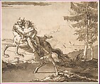 A Centaur Abducting a Nymph, Giovanni Domenico Tiepolo  Italian, Pen and brown ink, brush and brown wash, over traces of graphite or lead