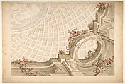 Design for a Cupola Decoration, Giovanni Antonio Torricelli Italian, Pen and gray ink, brush and gray, brown and colored wash