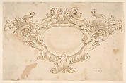 Design for Cartouche, Fortunato Tesi  Italian, Pen and wash