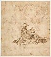 Woman Kneeling Facing Left (recto); Seated Woman Facing Right (verso), Giovanni Battista Trotti ("Il Malosso") (Italian, Cremona 1556–1619 Parma), Pen and brown ink, touched with white, over traces of black chalk, squared for transfer in black chalk (recto), pen and brown ink (verso)