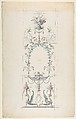 Design for a Wall Panel, Henri Sallembier (French, Paris 1753–1820 Paris), Pen and black ink, brush and gray, blue, rose, and violet wash